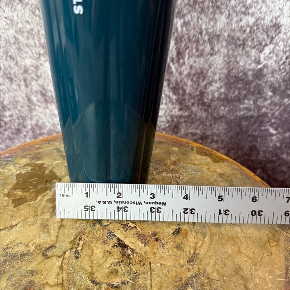 Starbucks 2022 tumbler travel mug Turquoise Teal 2 Tone Metallic Fluted 24 oz - Picture 9 of 10